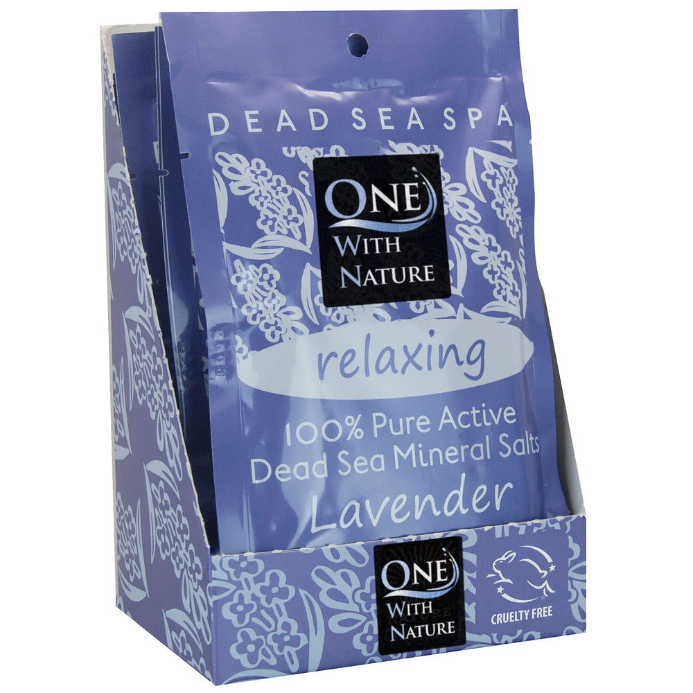 One With Nature sel mer morte bain lavande, pack de 6, expérience spa à domicile.