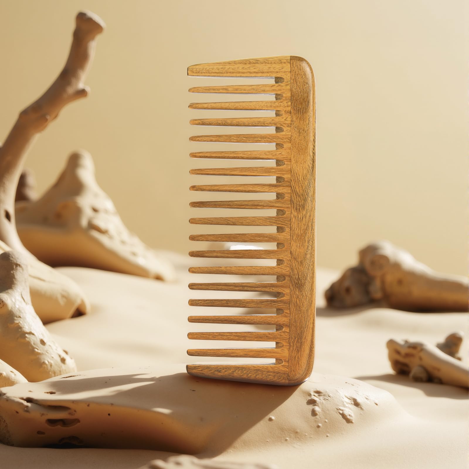 Onedor peigne cheveux santal vert – anti-statique pour une coiffure plus nette.