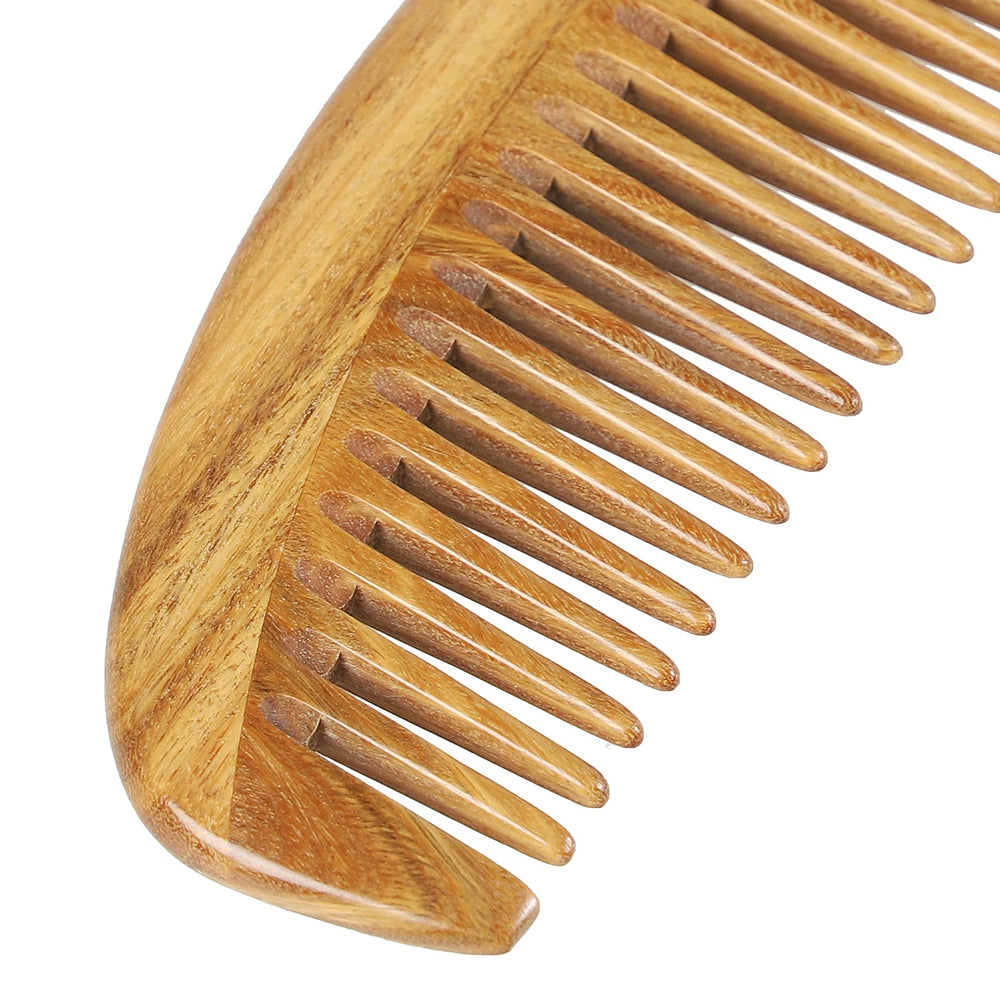 Peigne Onedor santal vert prise en main confortable, usage quotidien.