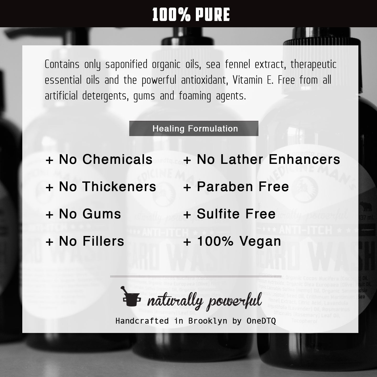 OneDTQ ingrédients-riches-vitamines-mineraux, soutien la vitalité des poils et peau.