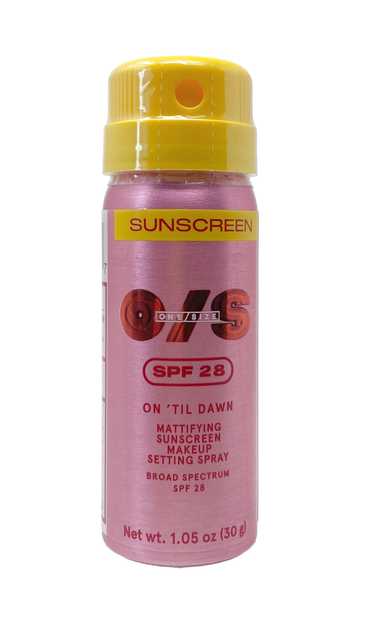 One/Size On Til Dawn fixateur maquillage SPF 28, maintien longue durée sans fini gras