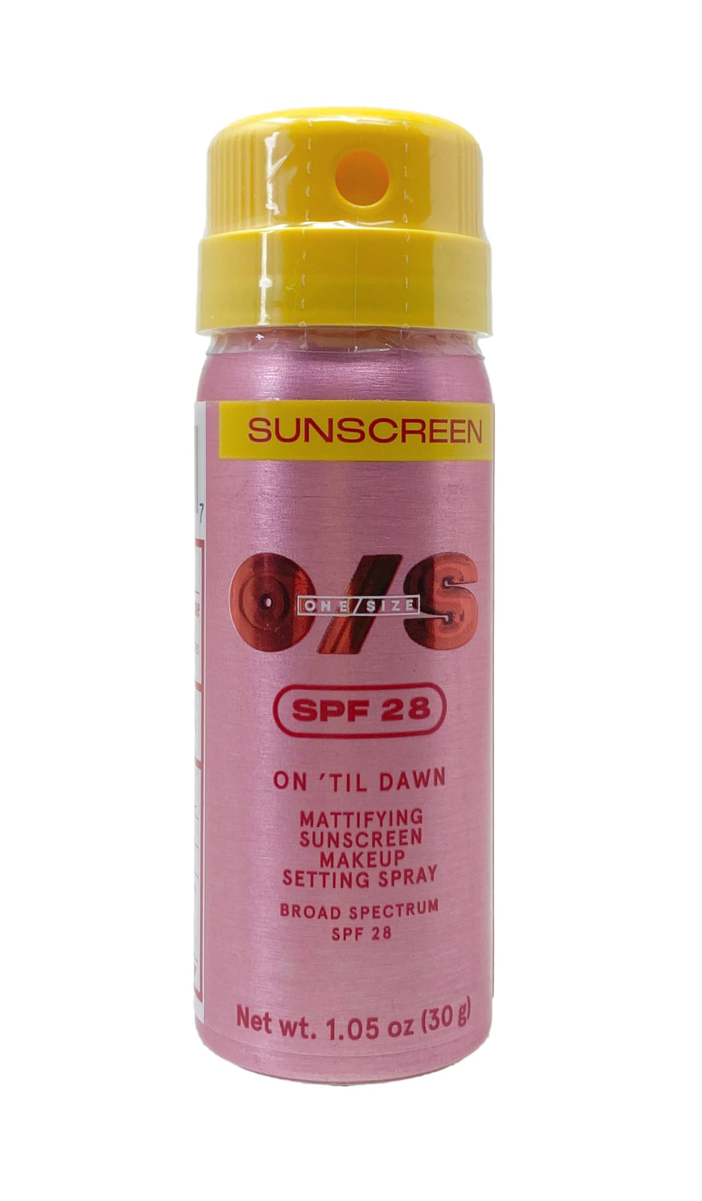 One/Size On Til Dawn fixateur maquillage SPF 28, maintien longue durée sans fini gras
