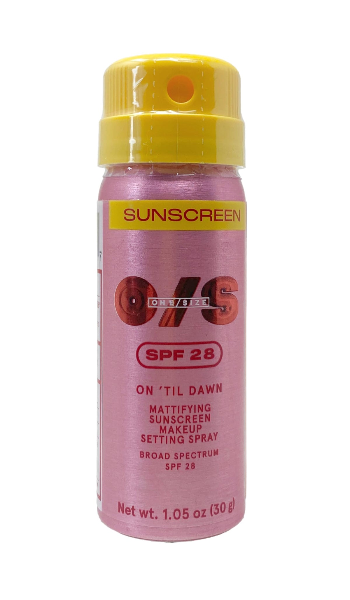 One/Size On Til Dawn fixateur maquillage SPF 28, maintien longue durée sans fini gras