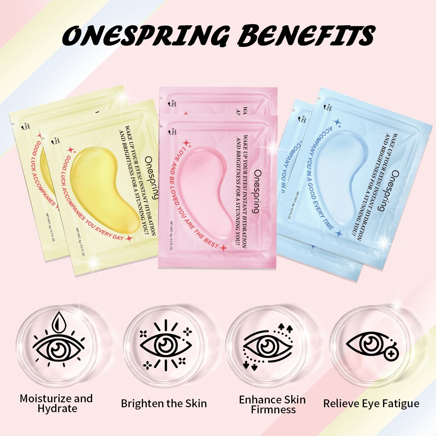 Onespring masques yeux retinol, ridules visiblement lissées