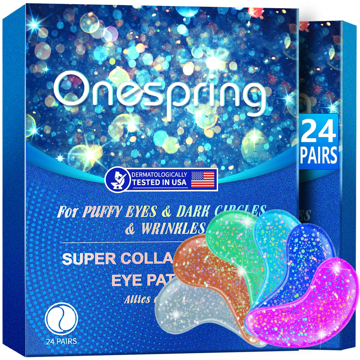 Patchs gel contour des yeux Onespring emballage prêt à l'emploi, effet rafraîchissant
