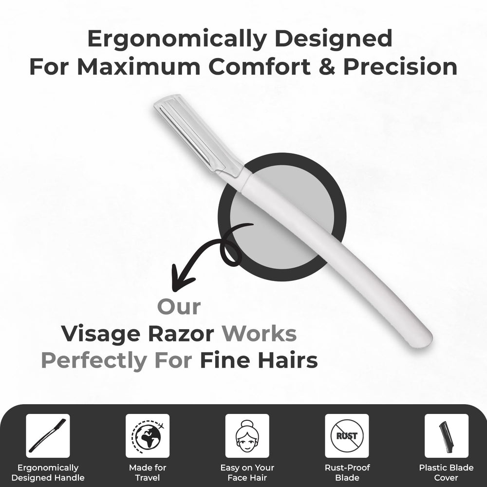 Dermaplaning précis avec Ongle Visage Precision pour un teint lisse.
