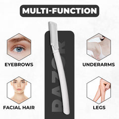 Modelage précis des sourcils avec le rasoir Ongle Visage Precision.