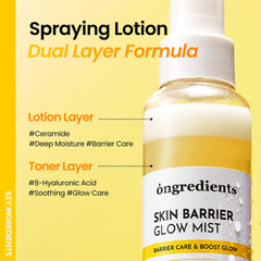 ONGREDIENTS Brume Barrière Éclat — peptides et centella pour soin nourrissant
