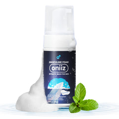 ONIIZ Mousse Intime Masculine: bouteille élégante pour une hygiène quotidienne fraîche.