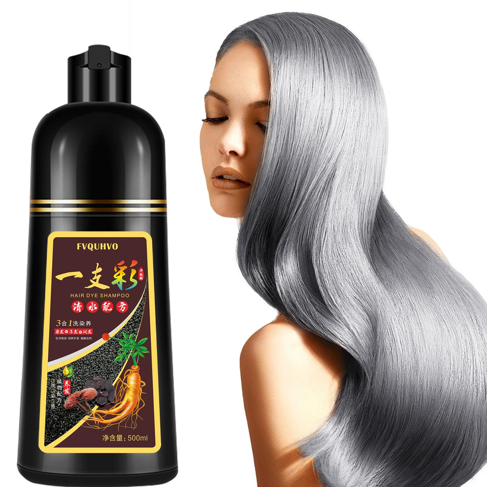 Onilyua Instant Silver Gray Hair Dye Shampoo bottle showing natural color lift for gray roots