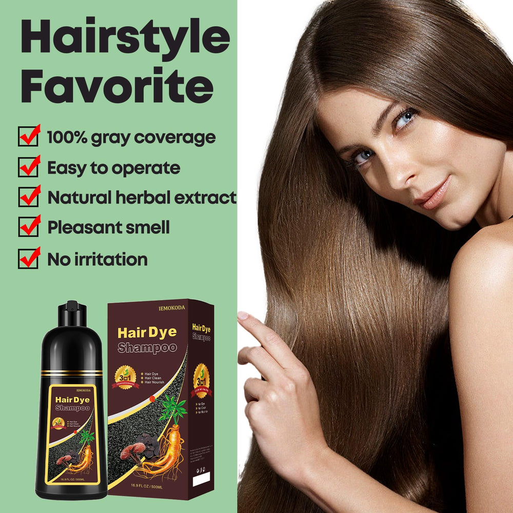 Onilyua Shampoing Teinture Cheveux Brun Clair - Résultat naturel et éclatant