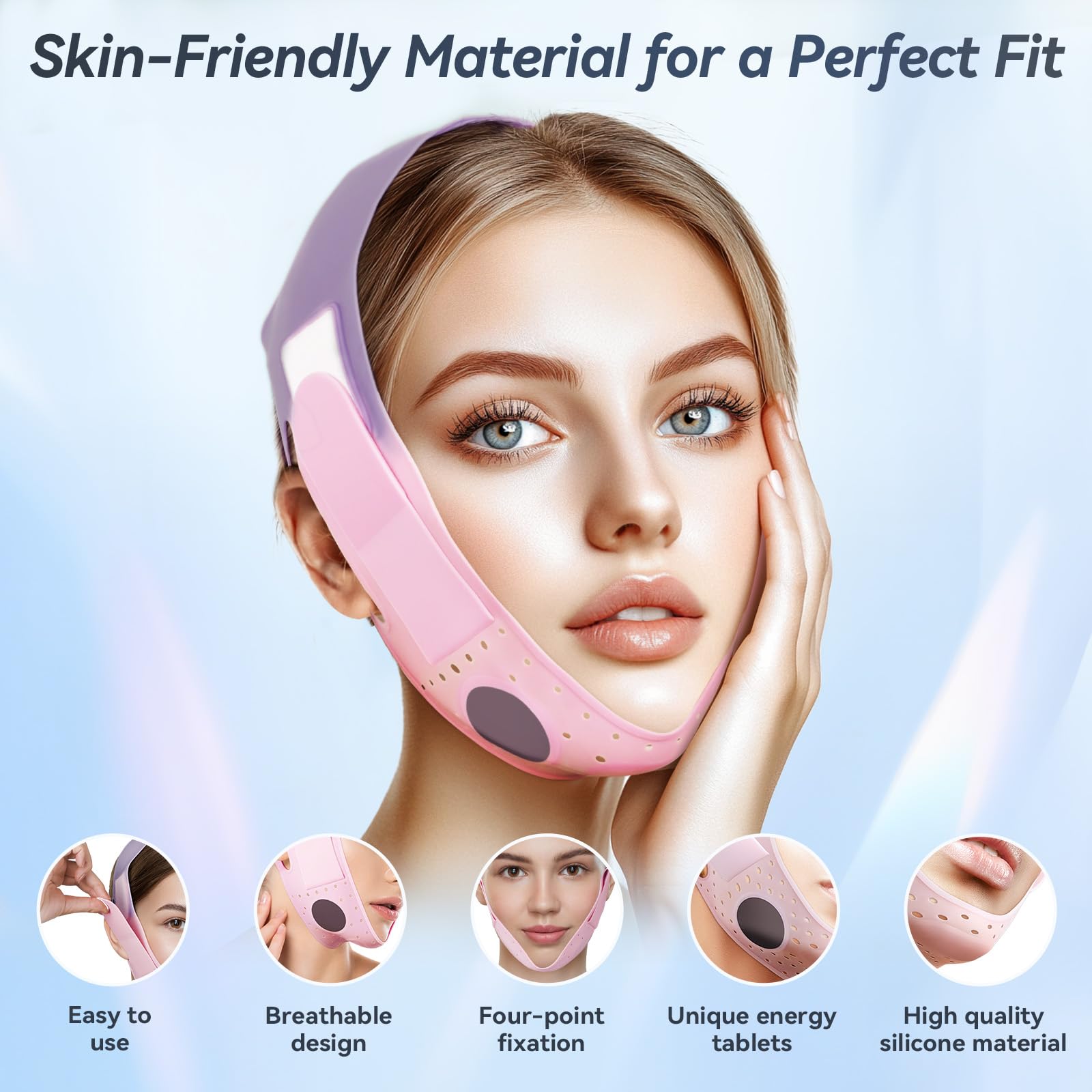 ONLUKY masque ligne-V en silicone, contour précis pour le visage.