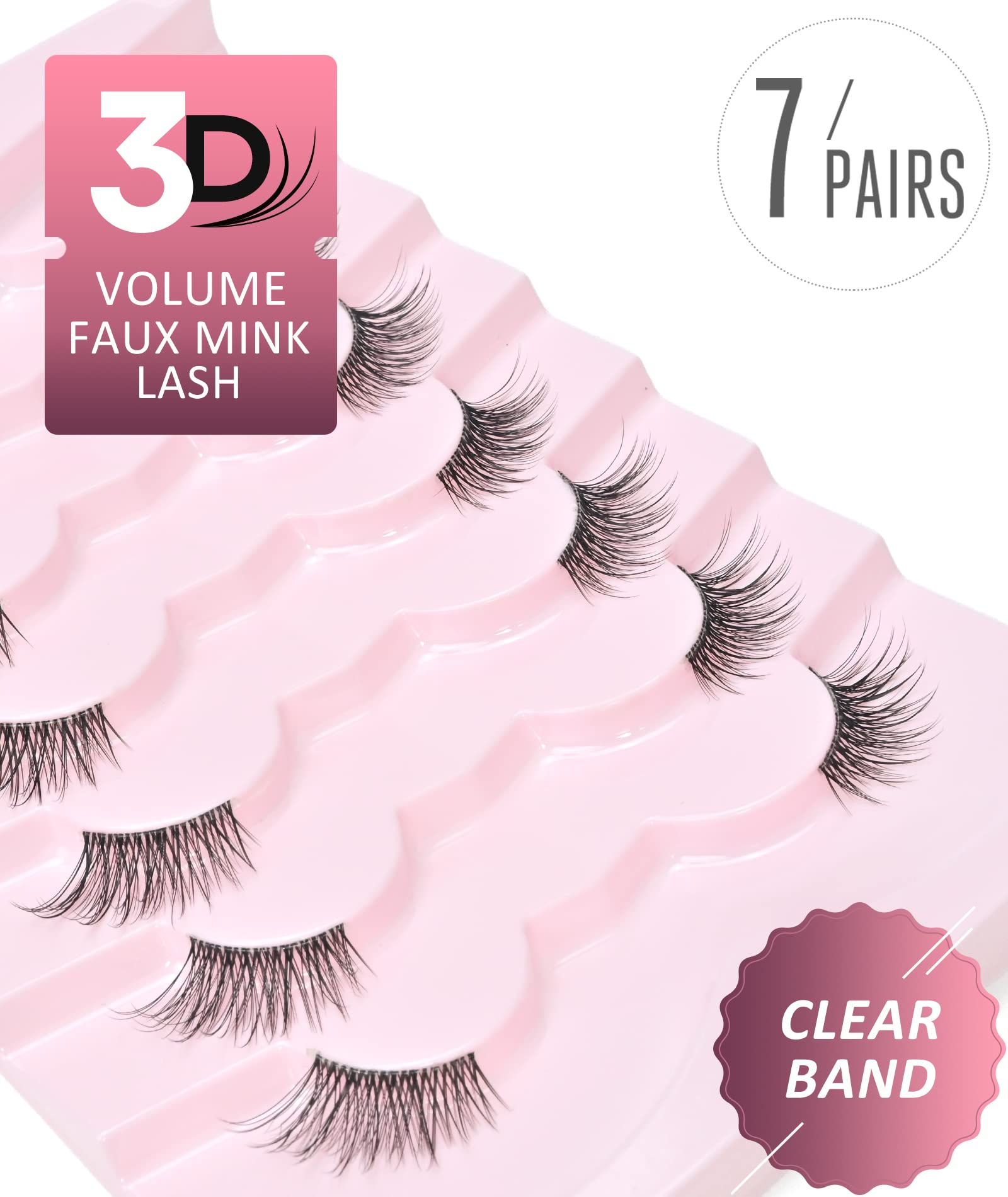 Onlyall cils bande transparente offrant un fini discret