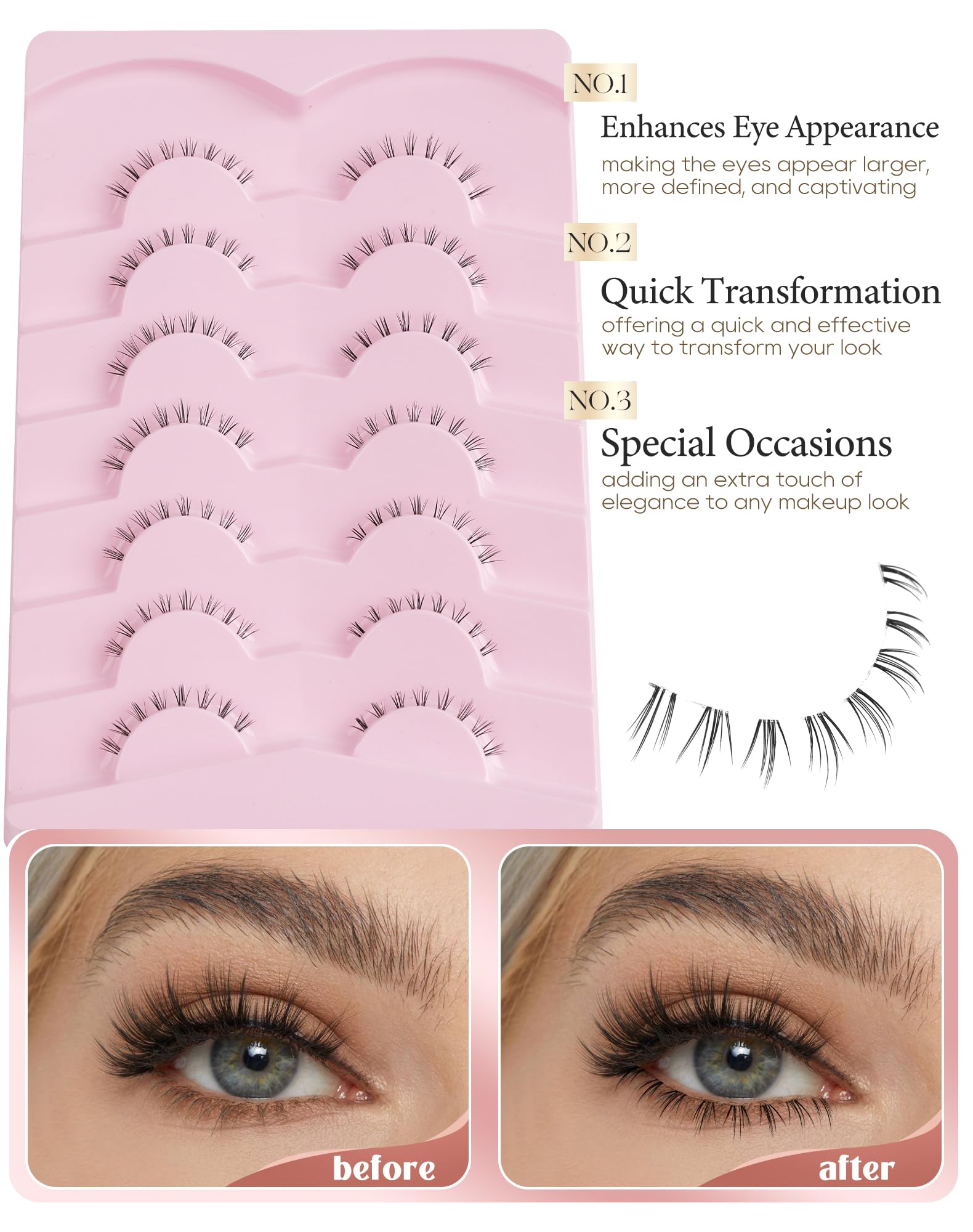 Onlyall cils bas faux parfaits pour toutes les occasions, du travail aux fêtes.