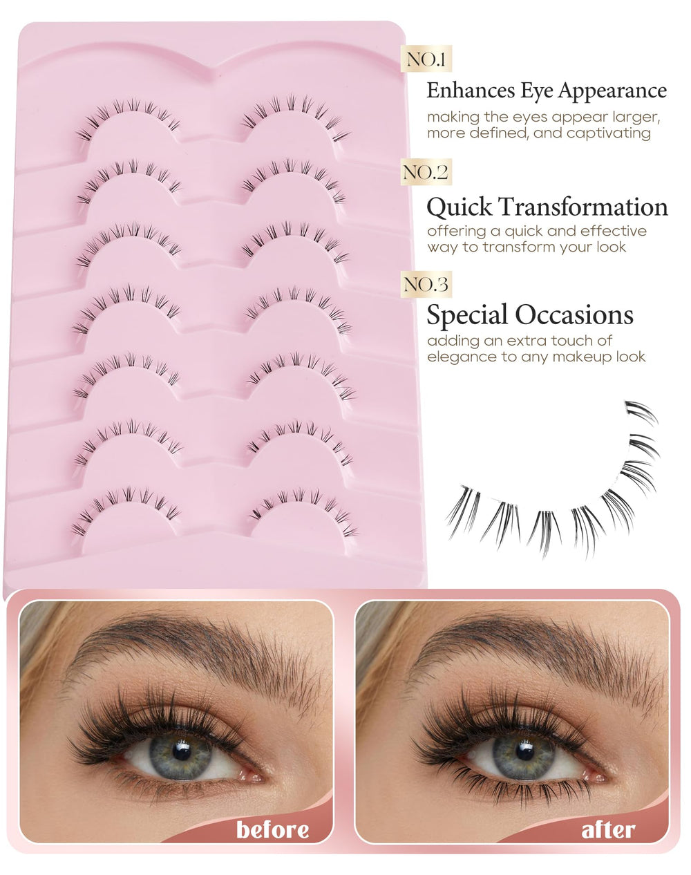 Onlyall cils bas faux parfaits pour toutes les occasions, du travail aux fêtes.