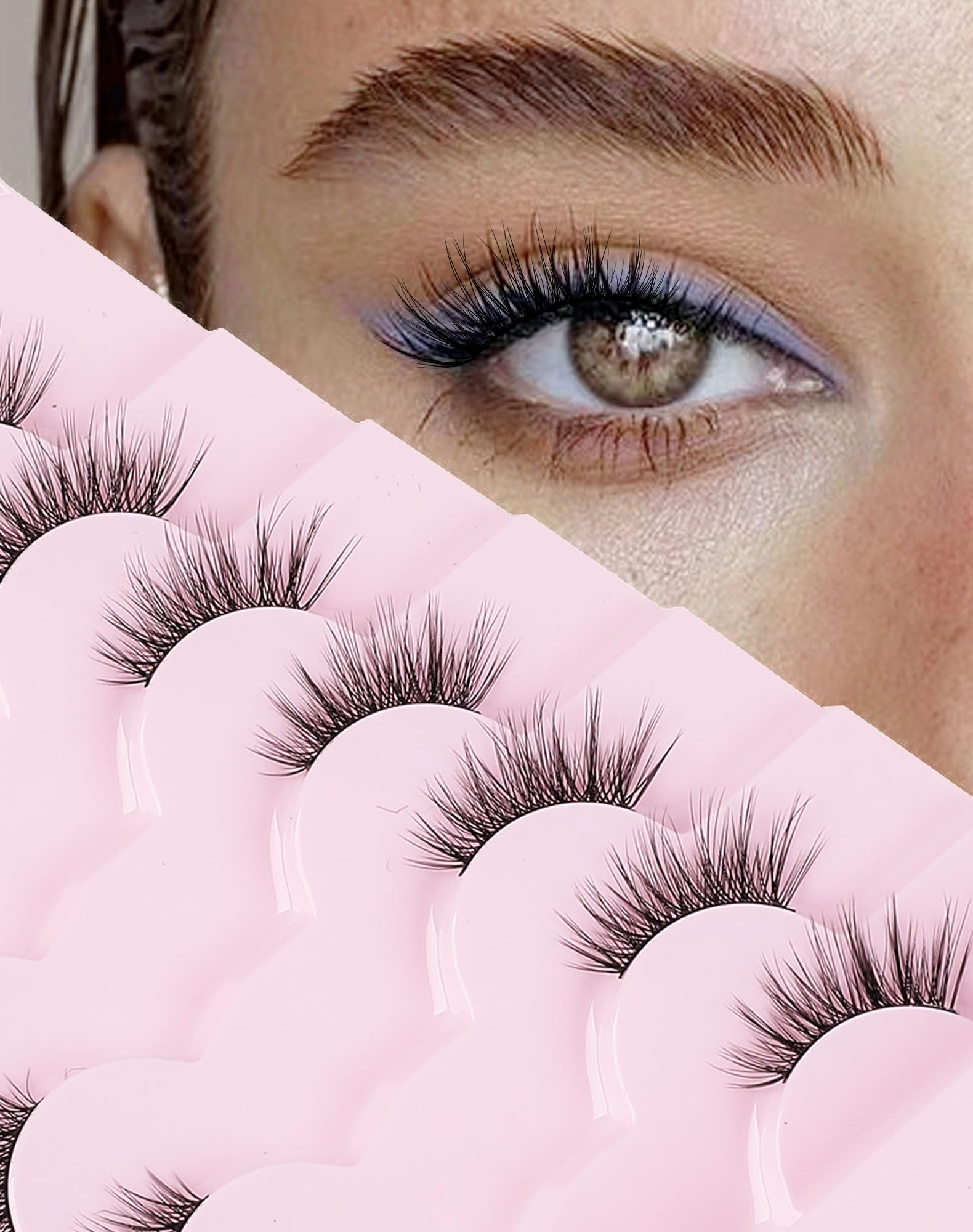 Onlyall cils demi coin, effet naturel et tenue légère.