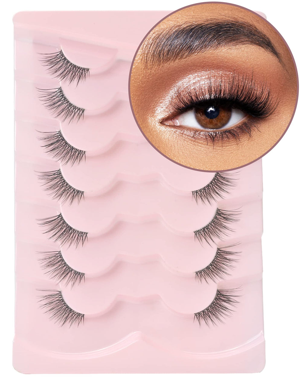 Onlyall cils demi-longueur avec bande mince pour un rendu naturel