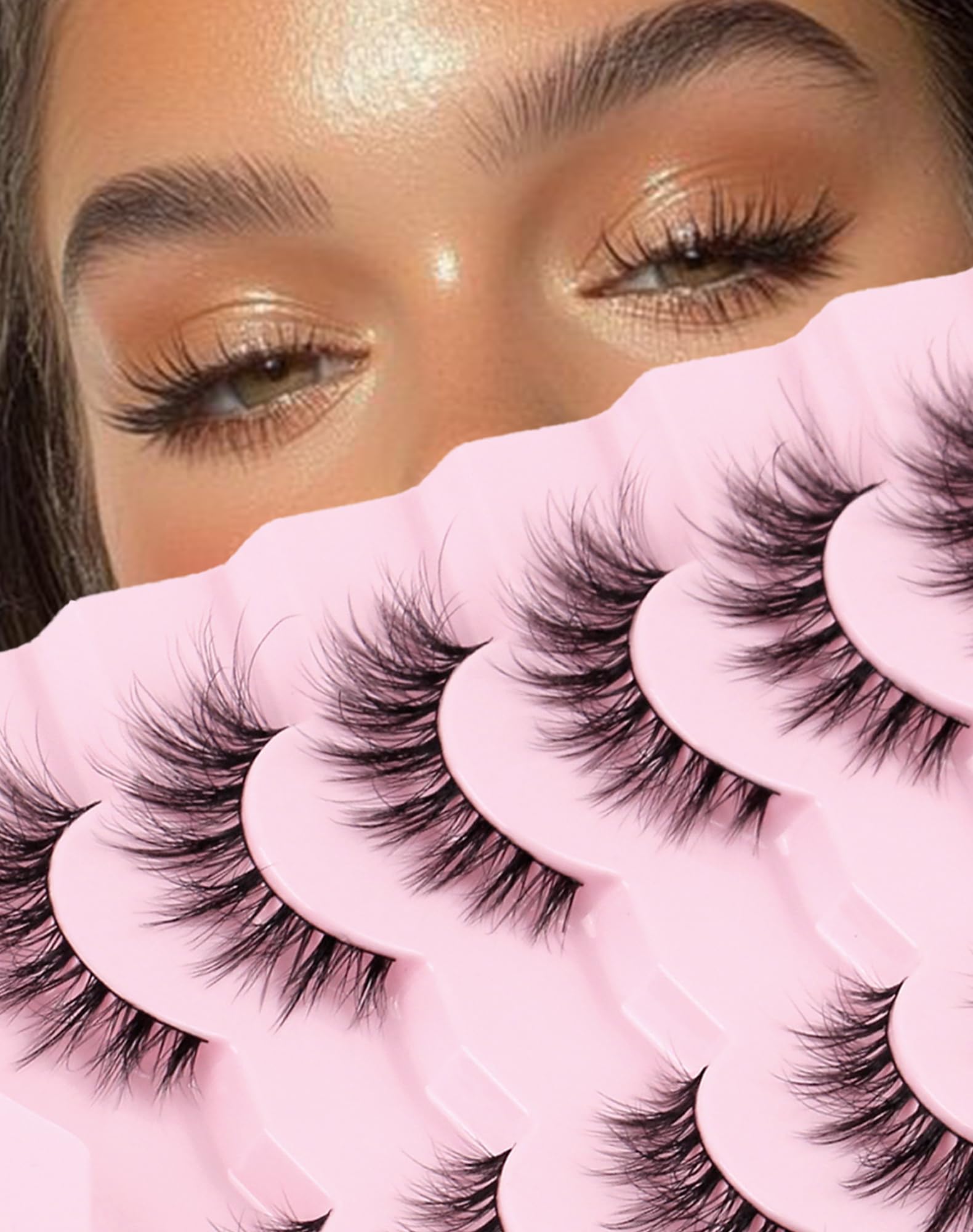 Onlyall cils-faux bande mince pour un regard naturel et léger toute la journée.