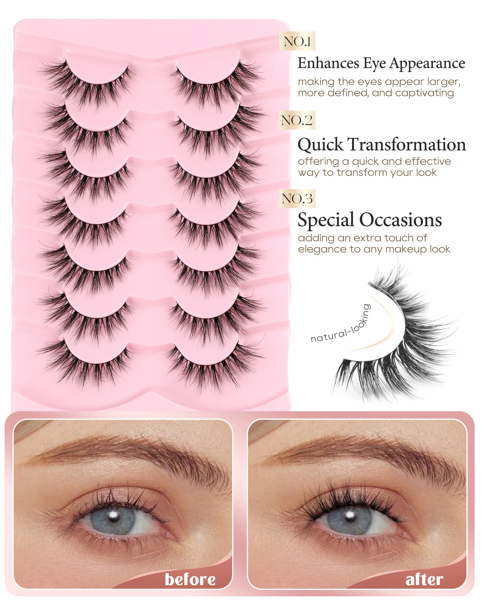 Onlyall cils-faux poids plume offrant un confort longue durée et sensation naturelle.