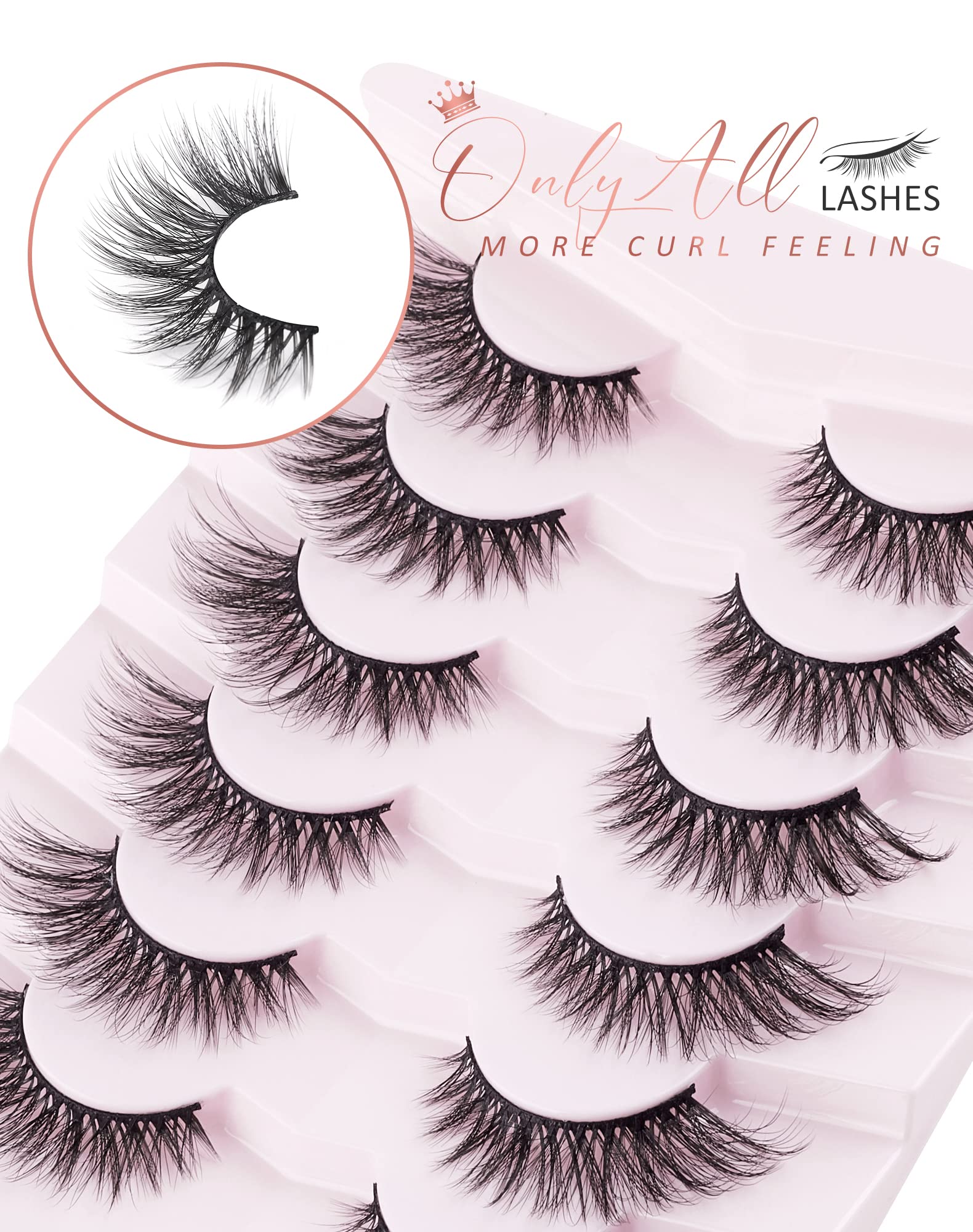 Onlyall cils mink oeil-de-chat, pratique et réutilisable jusqu'à 15-20 fois.