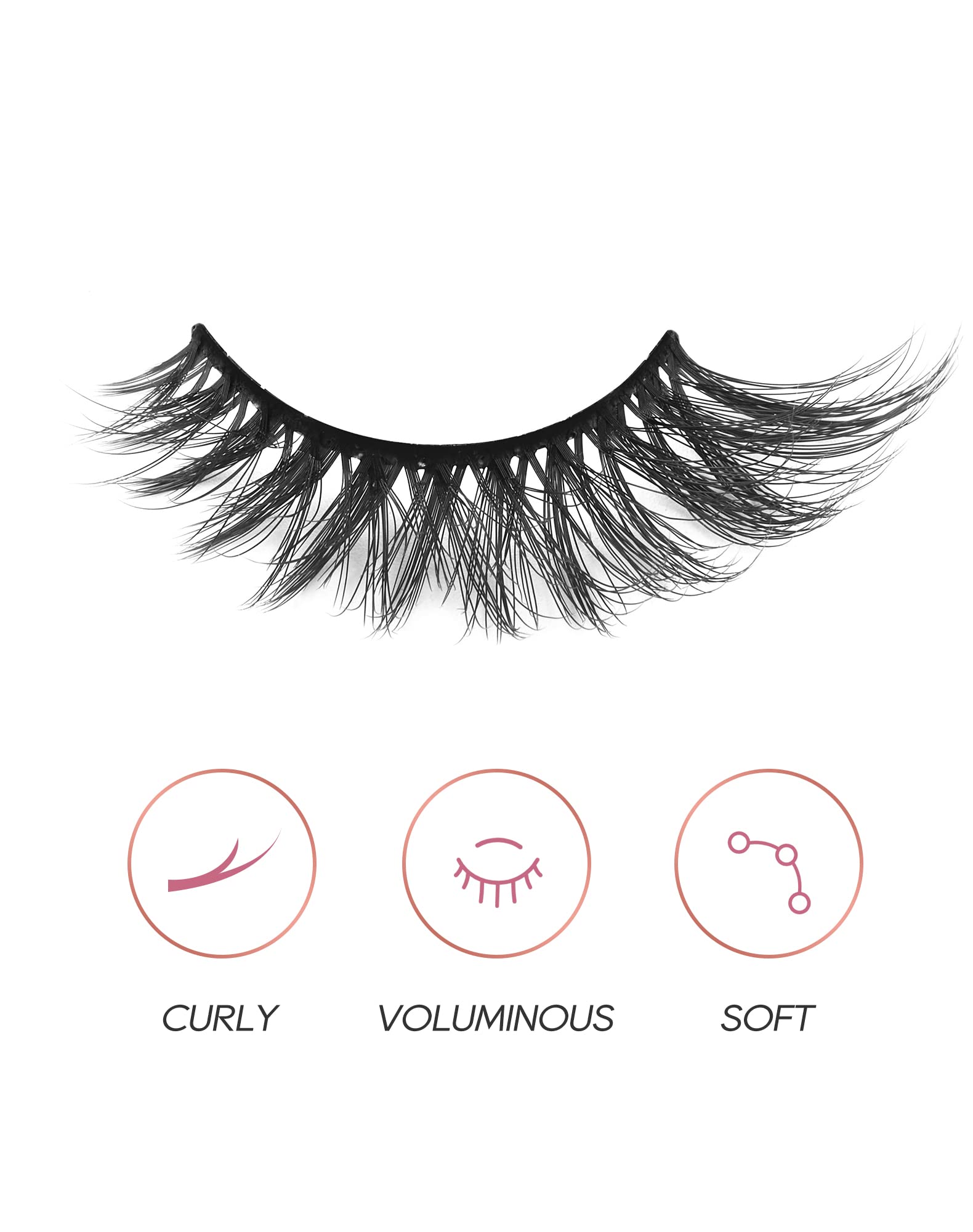 Onlyall cils mink oeil-de-chat, bande ultra-fine pour un effet discret.