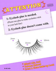 Onlyall cils-naturels effet-wispy, regard ouvert et naturel.