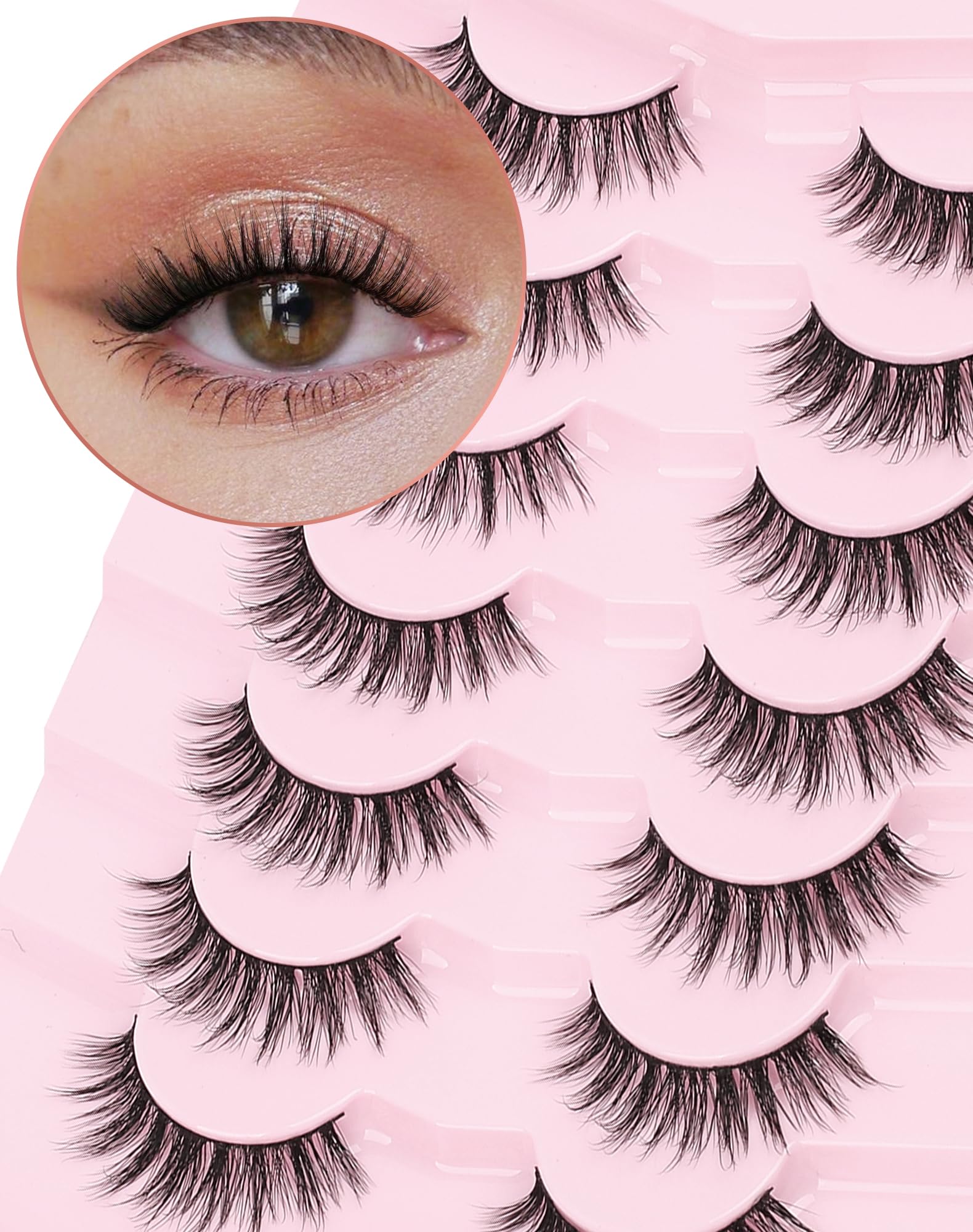 Onlyall cils naturels wispy avec bande fine pour un aspect discret