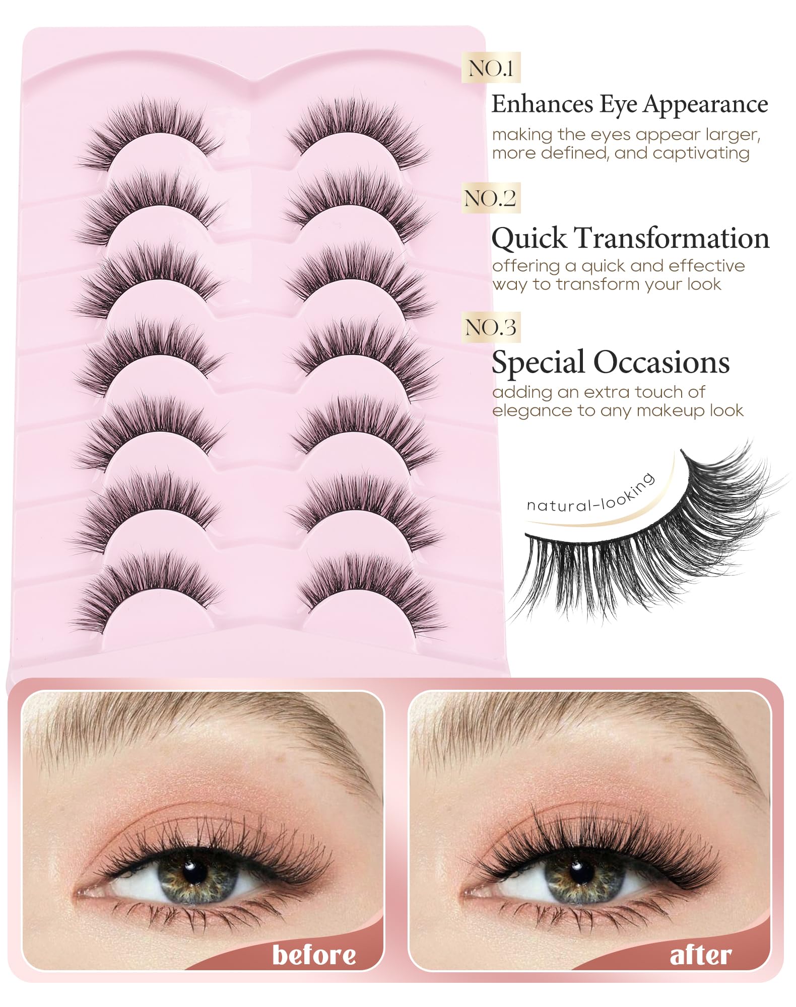 Onlyall cils poids plume pour un confort toute la journée