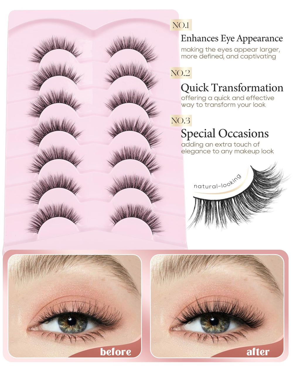 Onlyall cils poids plume pour un confort toute la journée
