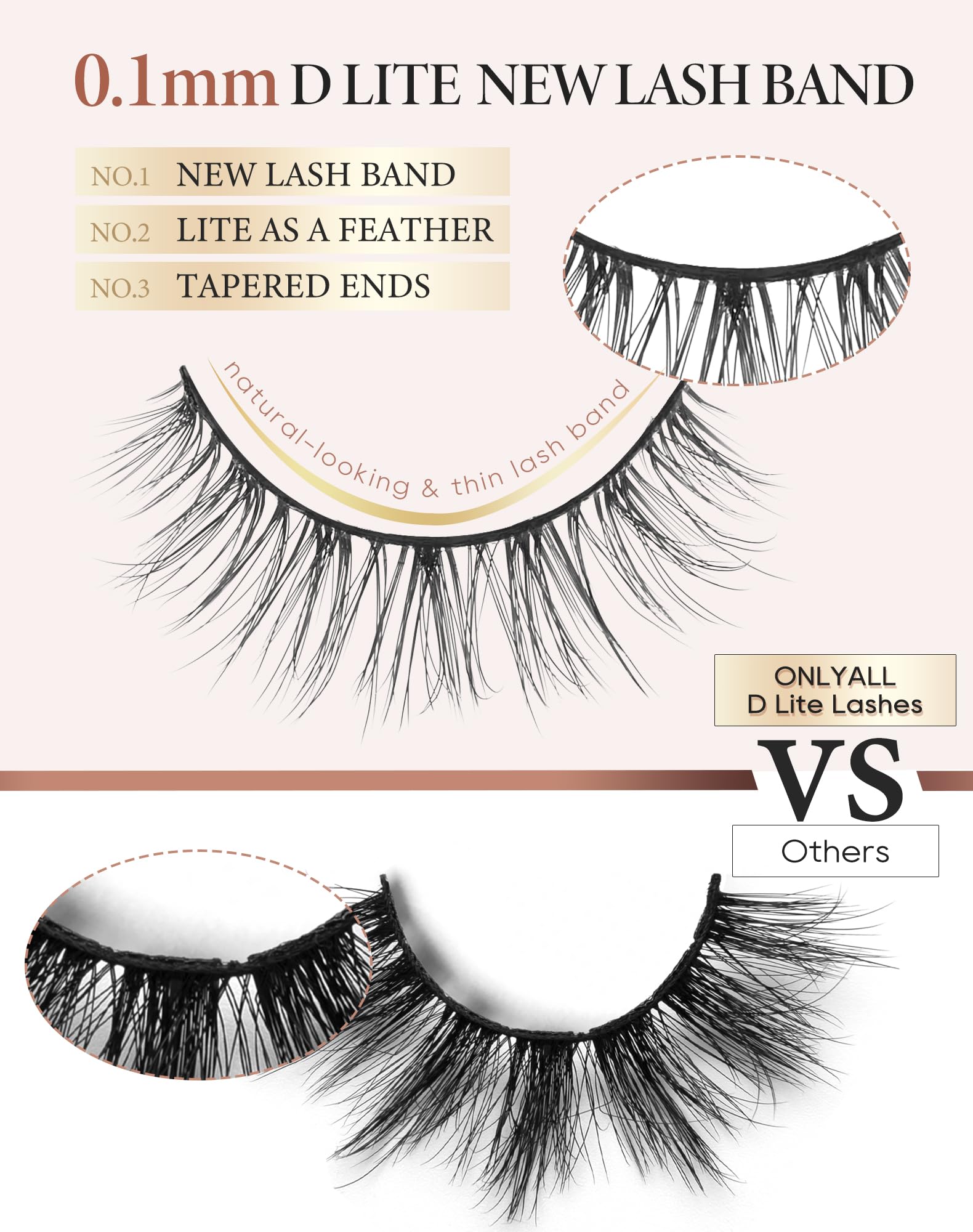 Onlyall Wispy Cils – application facile et réutilisables jusqu'à 15-20 fois