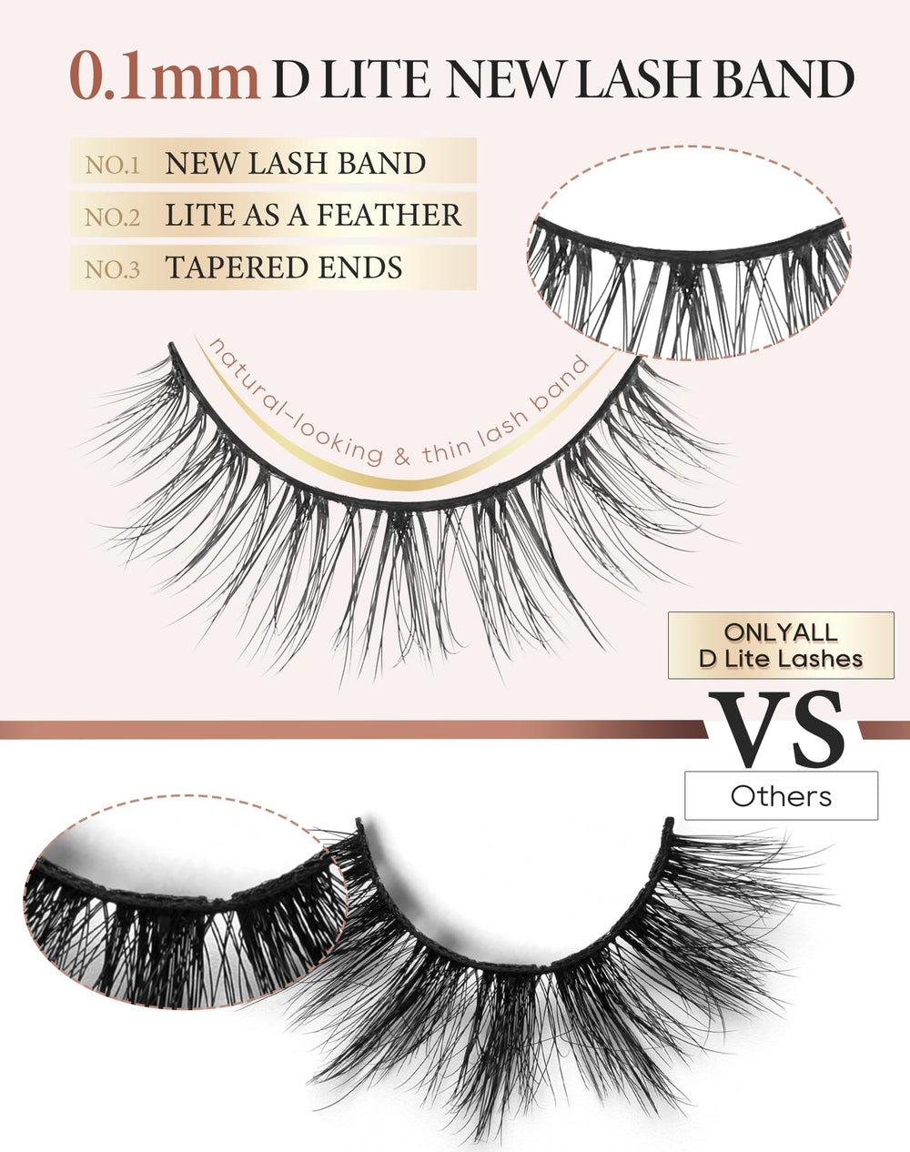 Onlyall Wispy Cils – application facile et réutilisables jusqu'à 15-20 fois