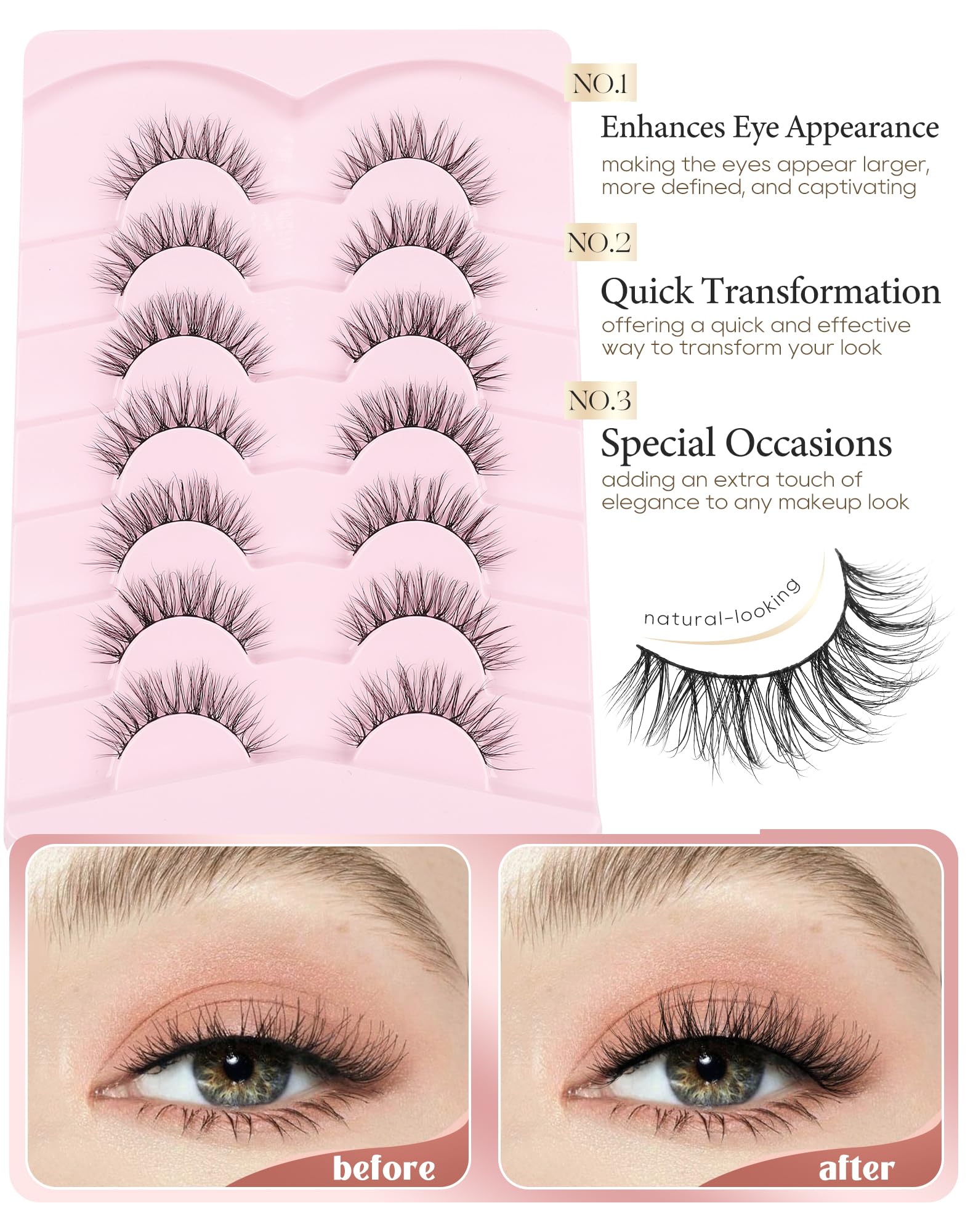 Onlyall cils legers pour un regard naturel toute la journée.