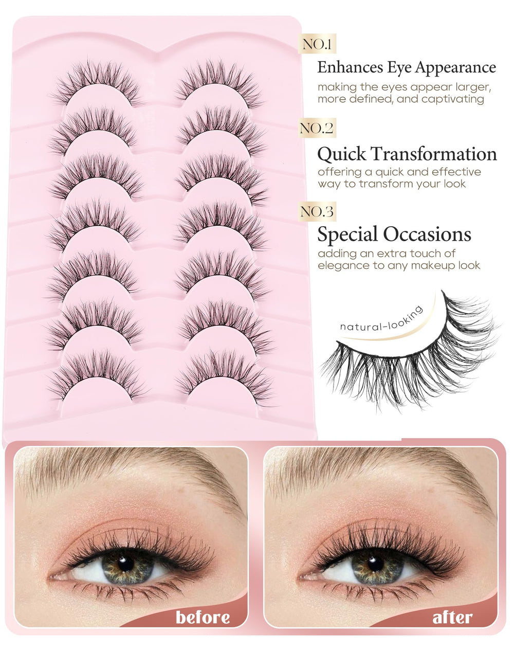 Onlyall cils legers pour un regard naturel toute la journée.