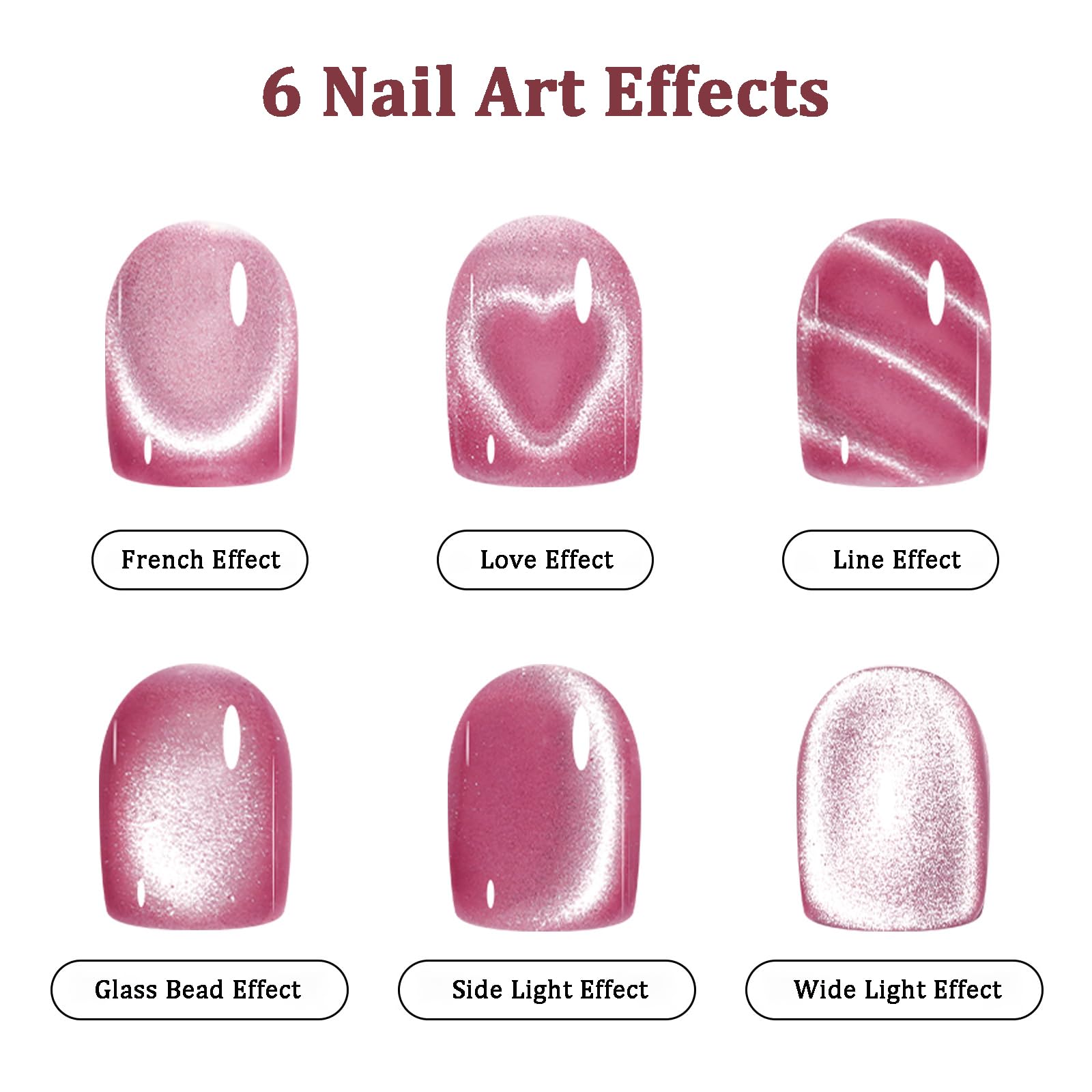 ONRSV Aimant oeil de chat motif spirale, pour des motifs d'art des ongles variés.