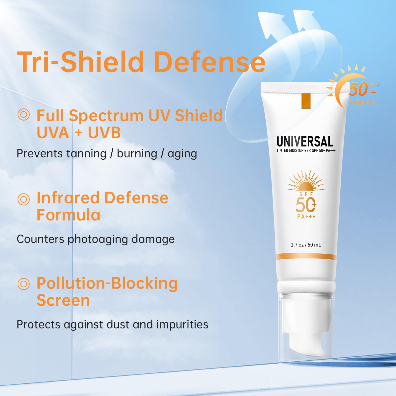 ONSART tinted sunscreen spread on hand demonstrates easy blending and natural tint.