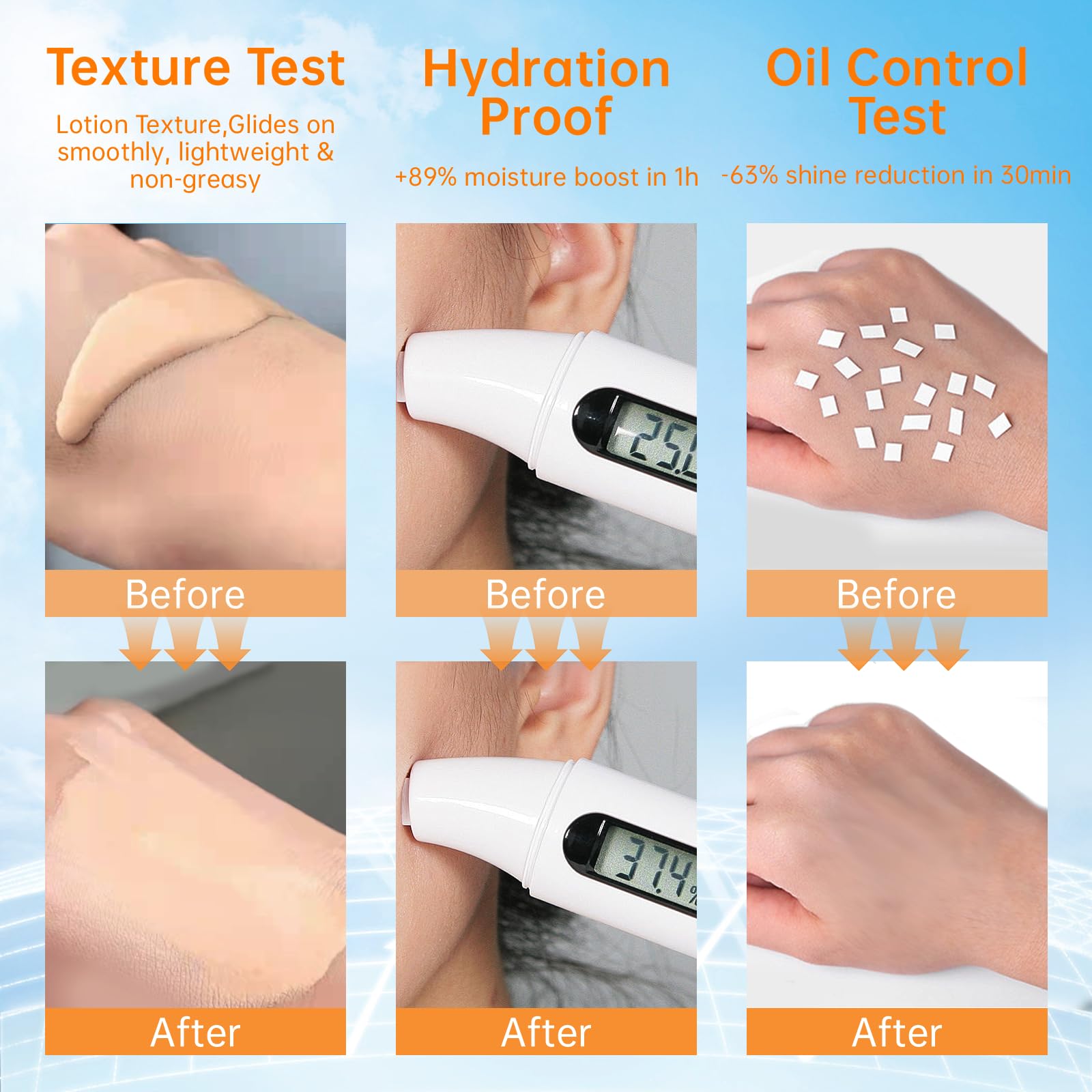 ONSART tinted sunscreen packaging box highlights a clean mineral formula and safety.