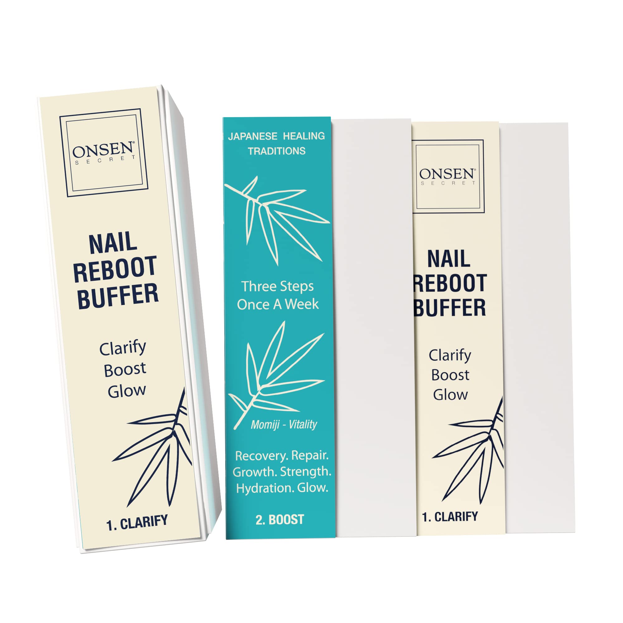 Bloc Onsen Secret Buffer Pro Quatre Côtes Lisse pour lisser les rugosités des ongles