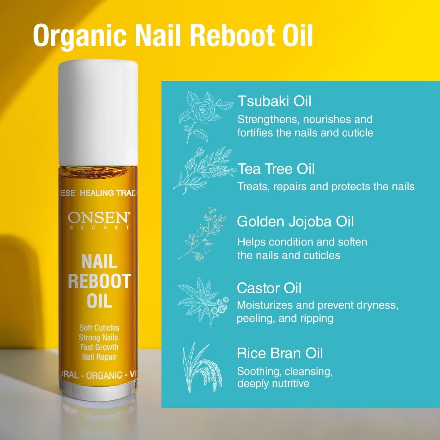 Onsen Secret ongles après application: aspect soigné et nourri