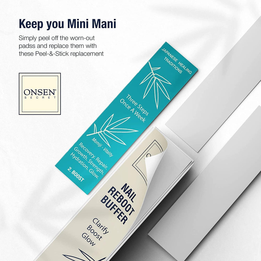 Onsen Secret tampons-remplacement pour bloc-polissage coffret douze – soin pratique en déplacement
