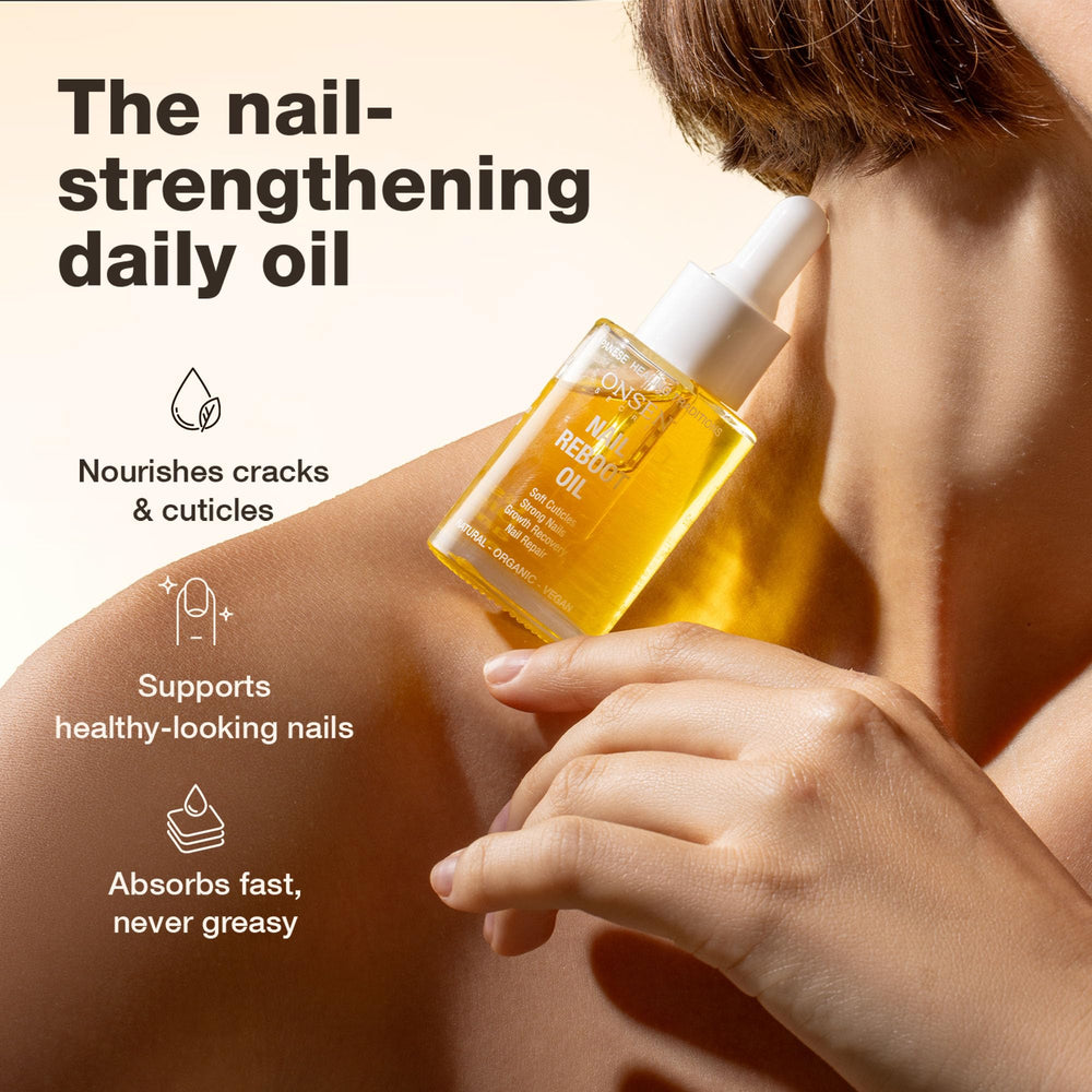 Ingrédients Tsubaki et arbre à thé pour revitaliser les ongles Onsen Secret.