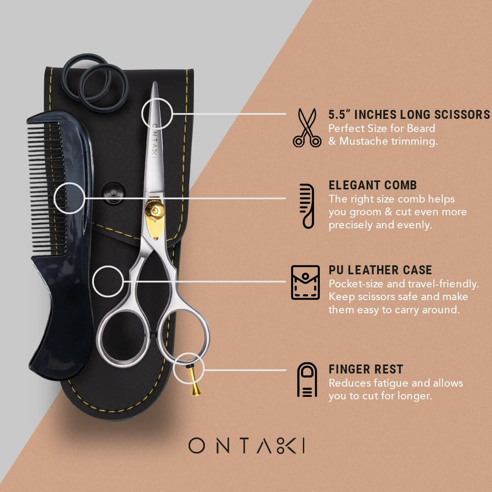 Ontaki ciseaux barbe et cheveux japonais, finition satinée durable
