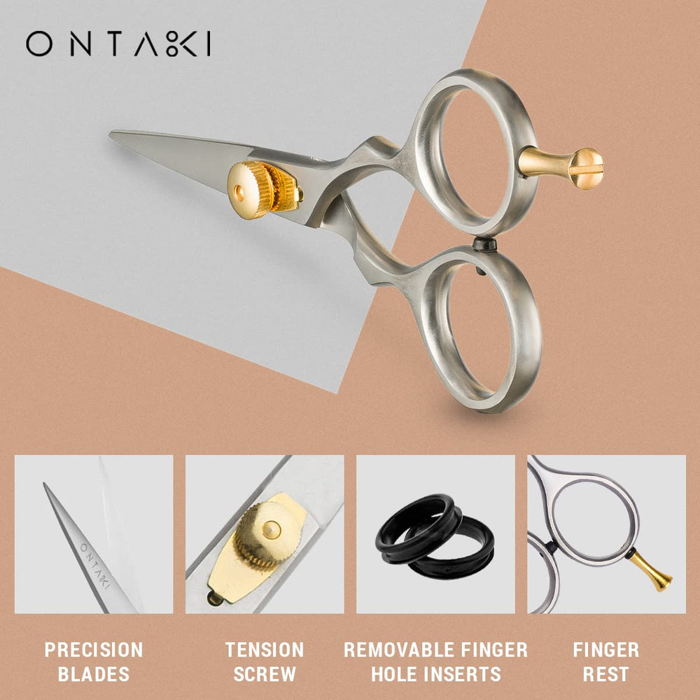 Ontaki ciseaux barbe et cheveux japonais, poignée ergonomique pour confort