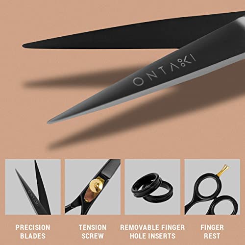 Ontaki ciseaux barbe moustache, repose-doigts amovible pour un confort durable.