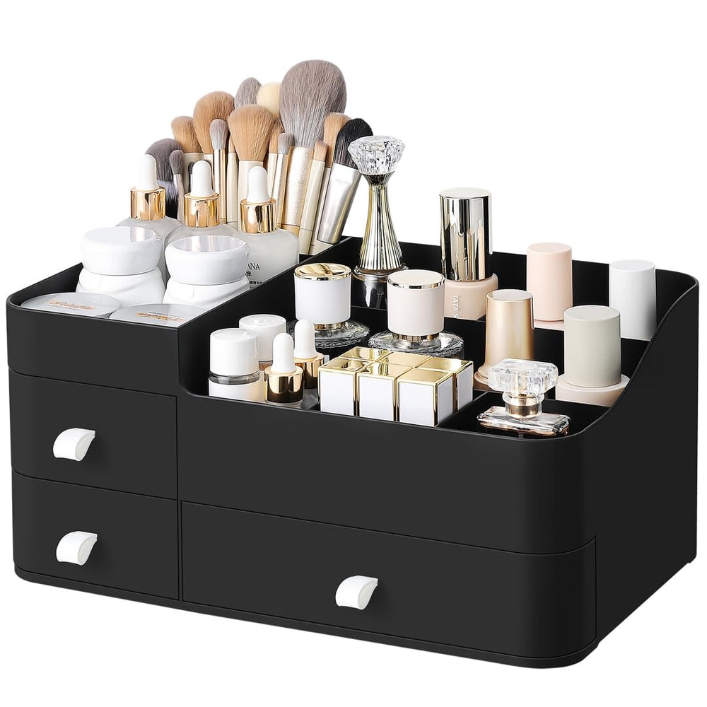 ONXE Organisateur de parfums avec tiroirs sur plan de toilette, gain d'espace et accessibilité rapide.