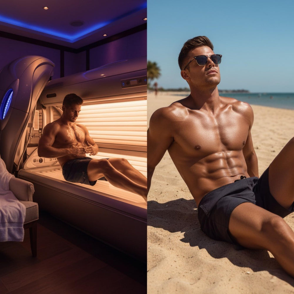 Homme silhouette bronzée Onyx HE, effet bronzé naturel et progressif