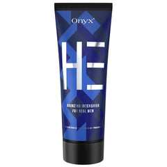 Onyx HE lotion bronzage homme, bouteille visible, accélération rapide du bronzage en cabine