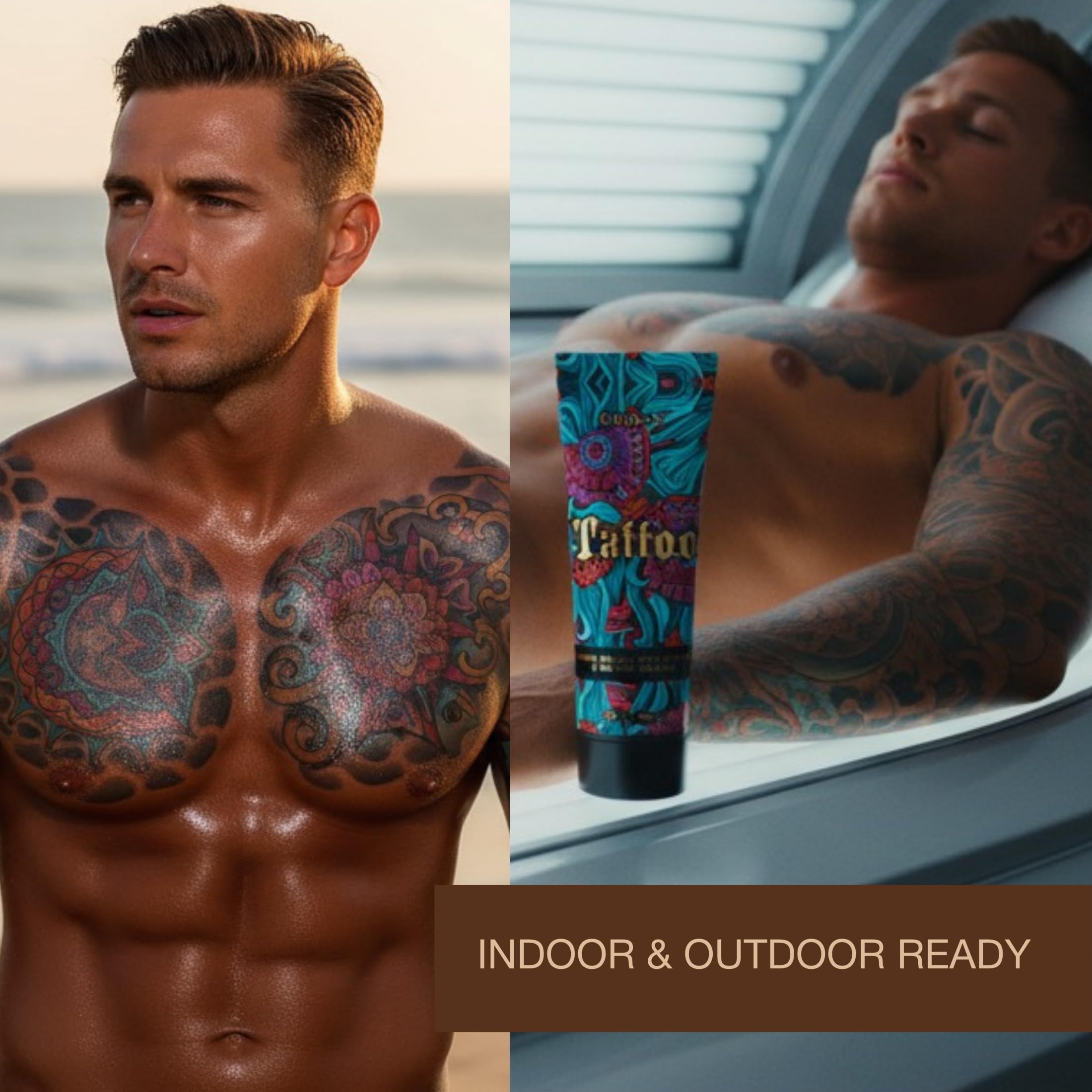 Onyx lotion bronzage sécurisé tatouages – formule nourrissante à base d'ingrédients naturels.