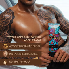Onyx lotion bronzage sécurisé tatouages – texture légère et absorption rapide.