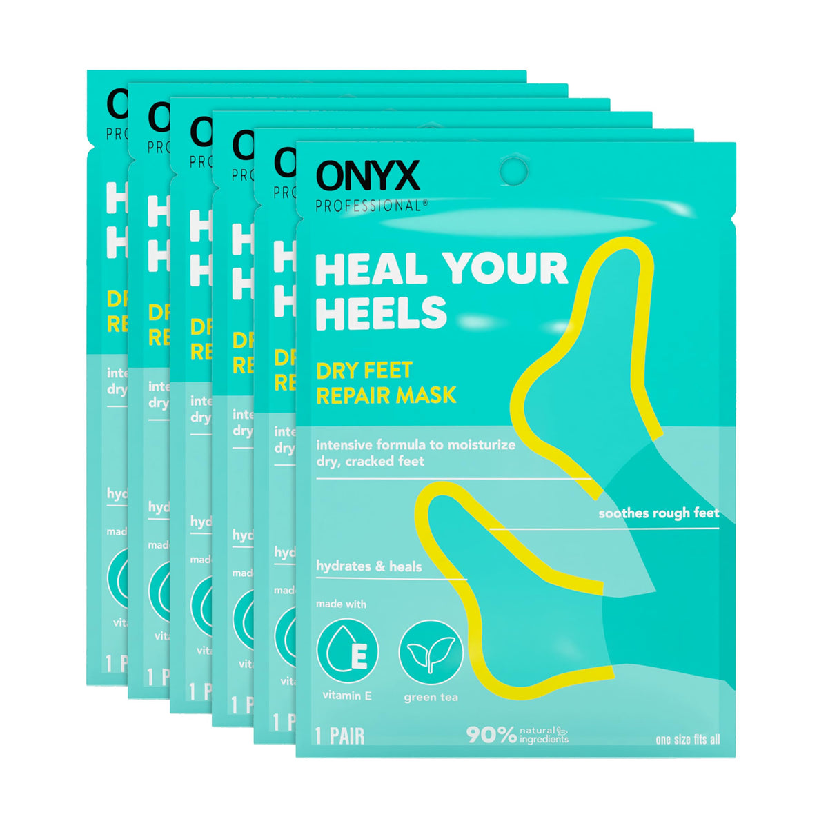 Onyx masque-pieds: soin talons et hydratation des pieds secs.