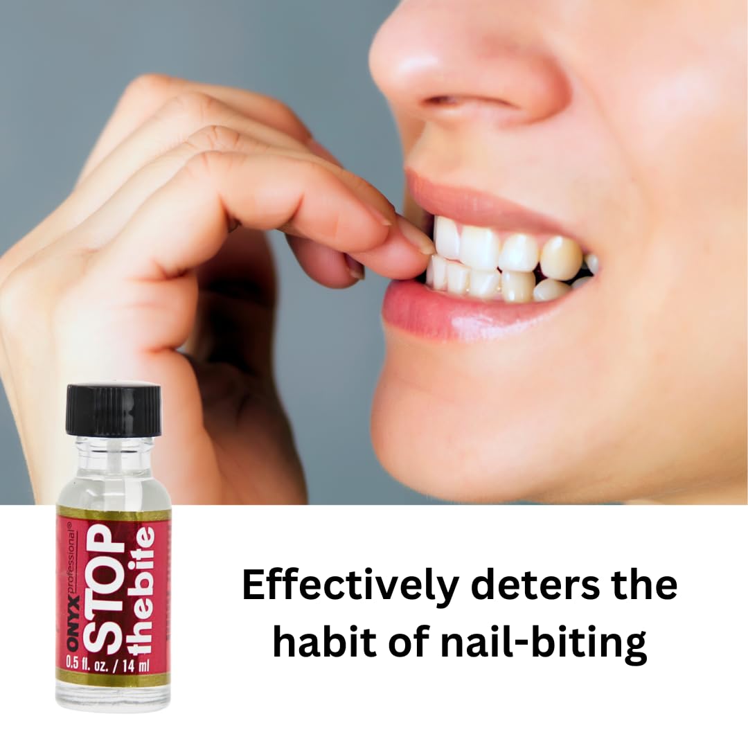 Base coat Stop the Bite prête à être appliquée sur ongles nus.